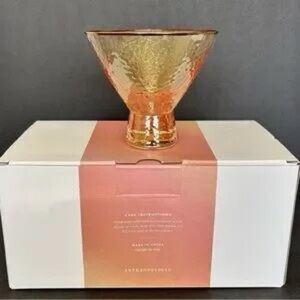 Anthropologie Amber Textured Stemless Margarita Glass